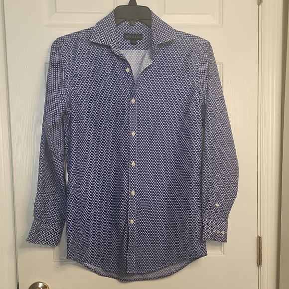 Zylos Other - ZYLOS  Blue and White Geometric Patterned Casual Shirt.